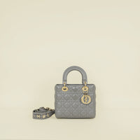 Christian Dior Gray My ABCDior Lady Dior Small Bag