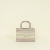 Christian Dior Greige Multicolor Mini Book Tote Bag
