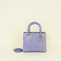 Christian Dior Purple Python Lady Dior Medium Bag