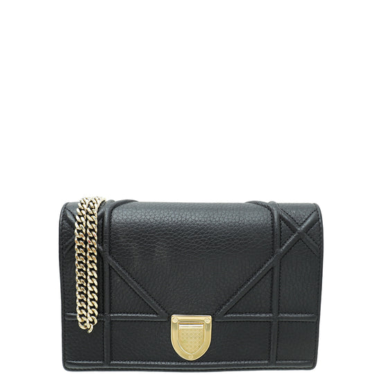 Christian Dior Black Diorama Chain Pouch