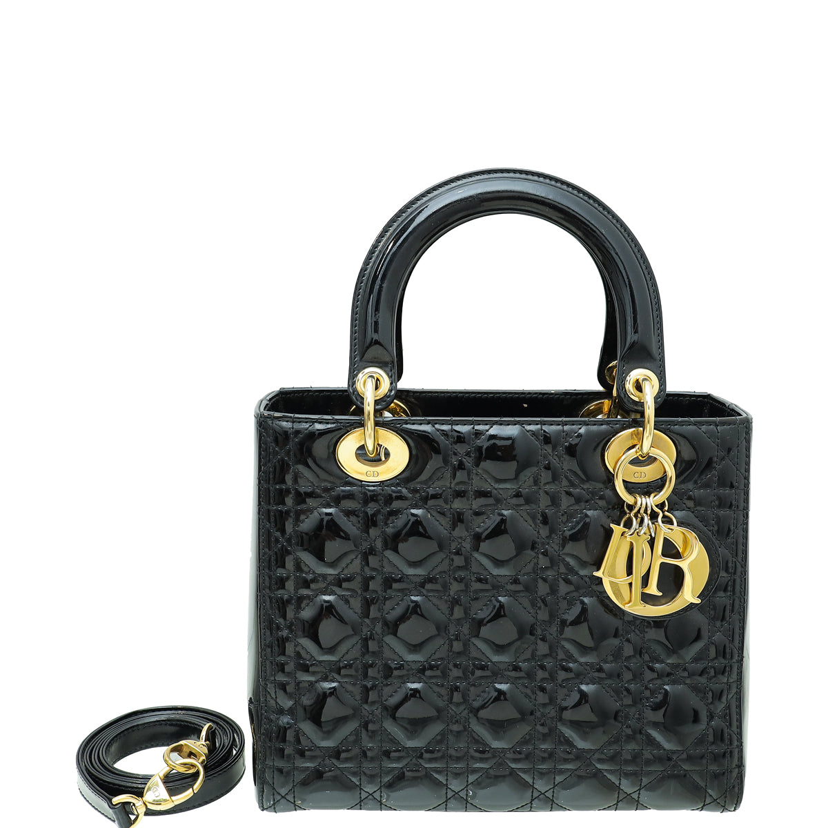 Christian Dior Black Lady Dior Medium Bag