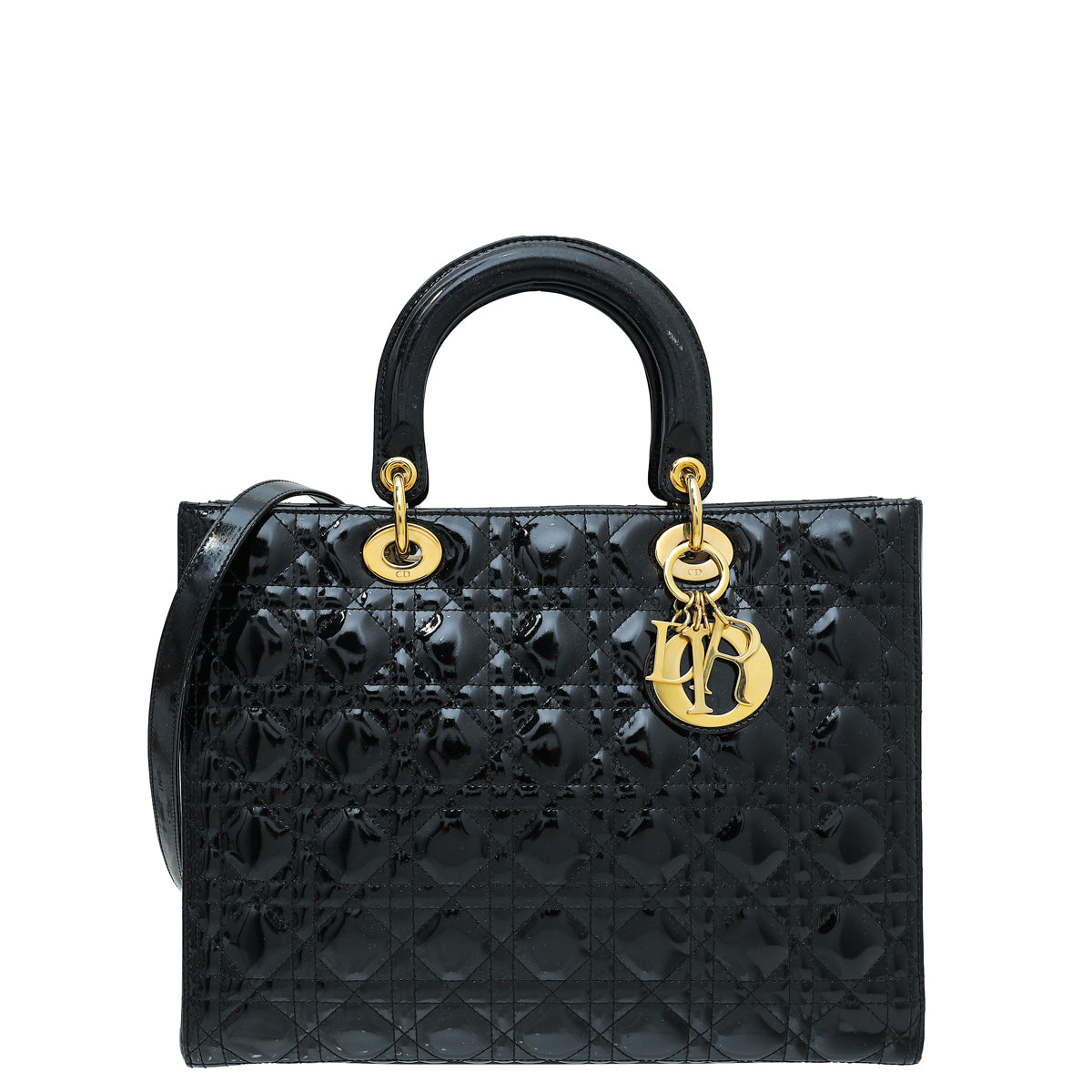 Christian Dior Black Lady Dior Large Bag-Christian Dior-THE CLOSET