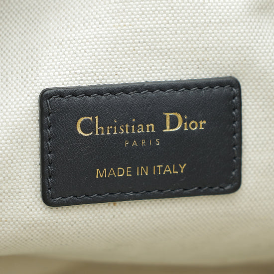 Christian Dior Blue Oblique Drawstring Chain Bucket Large Bag