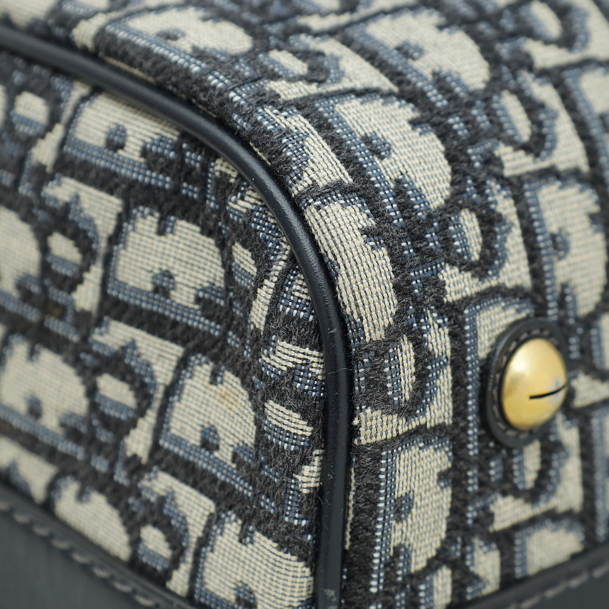 Christian Dior Navy Blue Oblique Jacquard Boston Bag – THE CLOSET