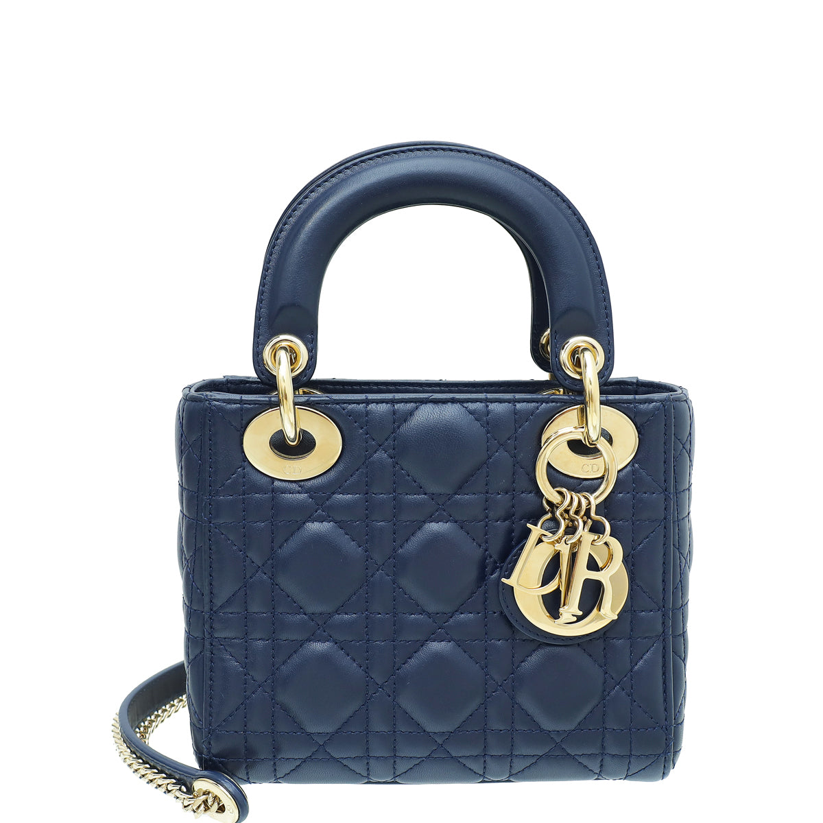 Christian Dior Navy Blue Lady Dior Mini Chain Bag-Christian Dior-THE CLOSET