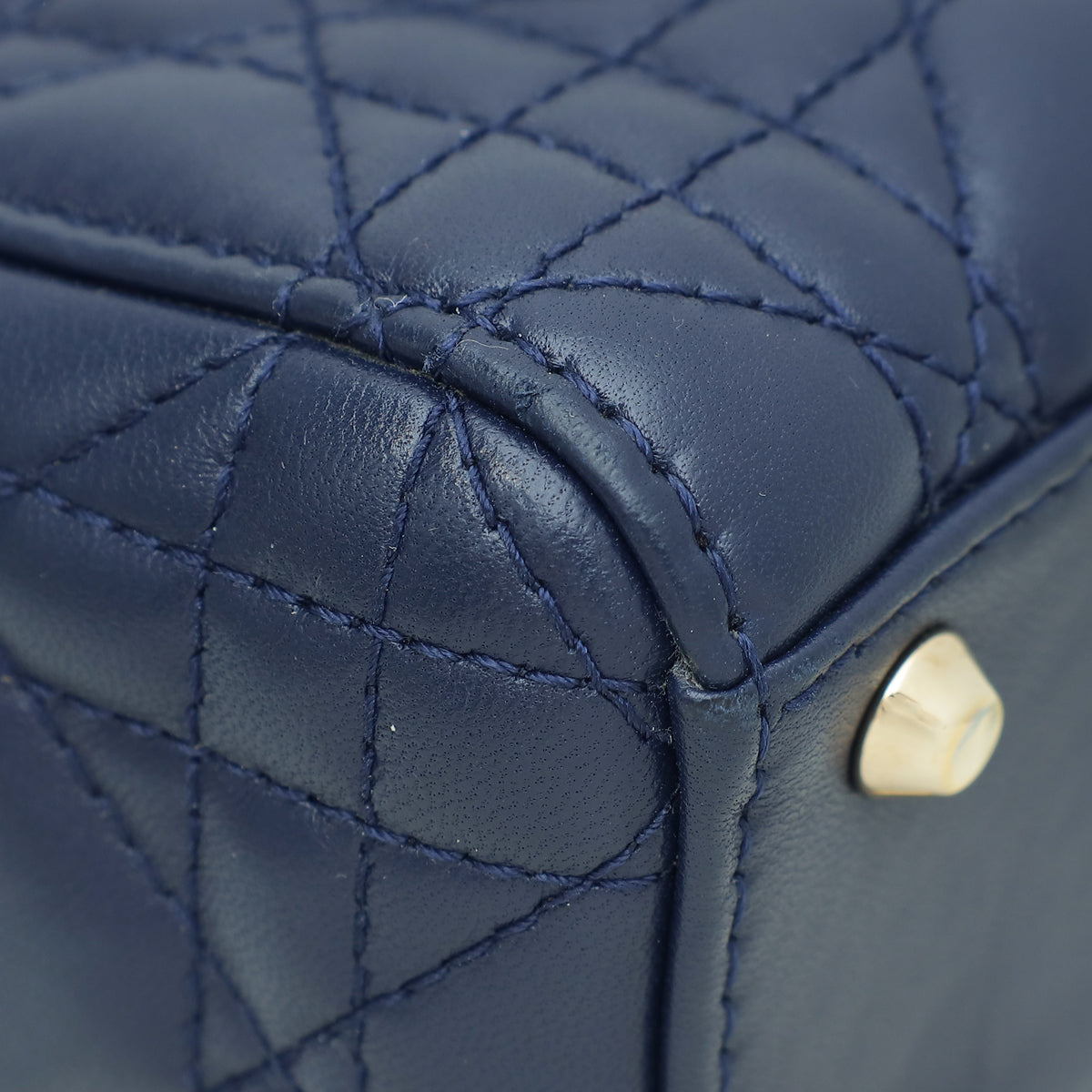 Christian Dior Navy Blue Lady Dior Mini Chain Bag – THE CLOSET