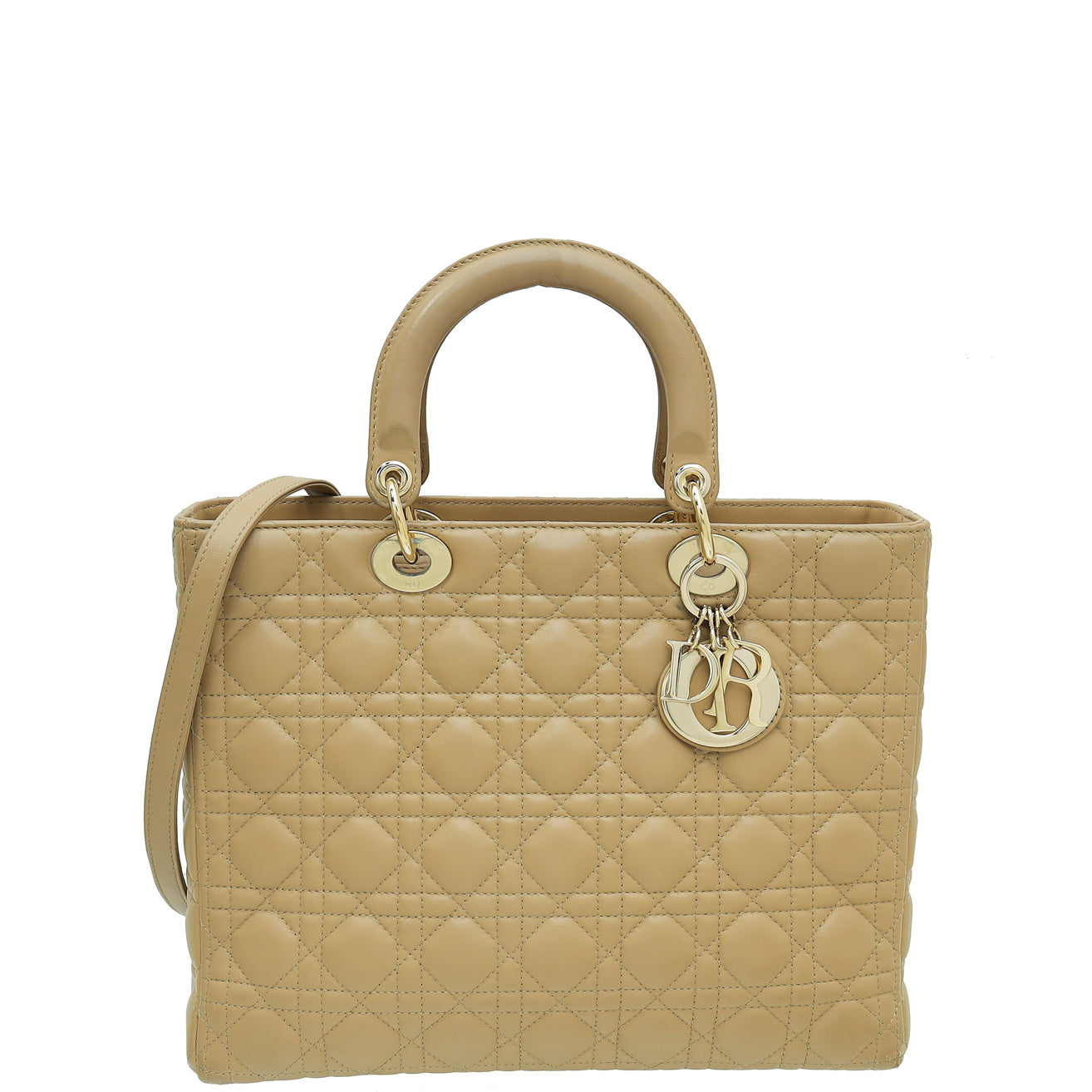 Christian Dior Beige Lady Dior Large Bag