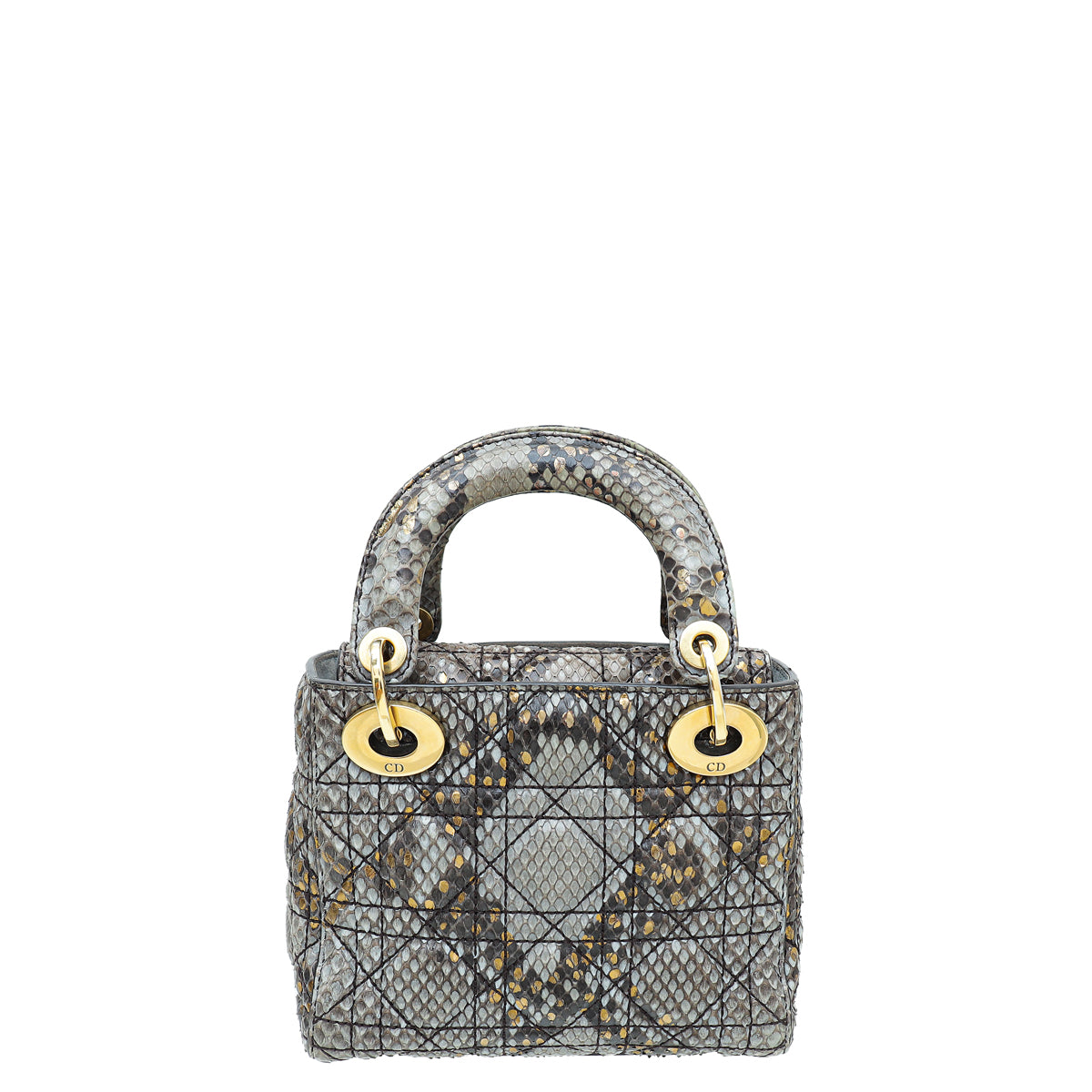 Christian Dior Bicolor Python Cannage Supple Lady Dior Mini Bag-Christian Dior-THE CLOSET