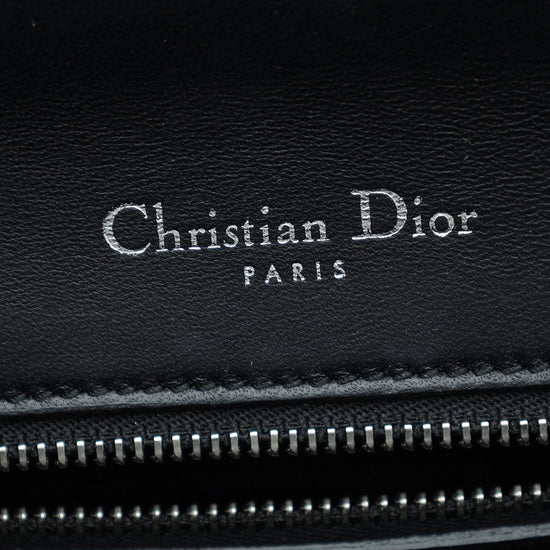 Christian Dior Black Shiny Crocodile Diorama Flap Medium Bag