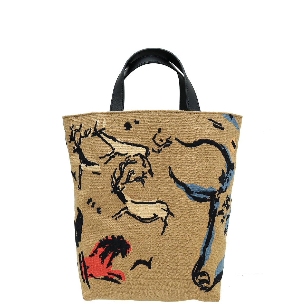 Christian Dior Brown Multicolor Sauvage Embroidered Tote Bag-Christian Dior-THE CLOSET