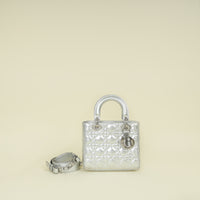 Christian Dior Metallic Silver Lady Dior My ABCDior Small Bag
