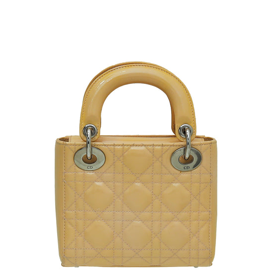 Christian Dior Butter Yellow Lady Dior Mini Strap Bag