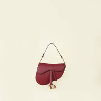 Christian Dior Dark Red Medium Saddle Bag