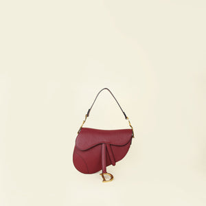 Christian Dior Dark Red Medium Saddle Bag