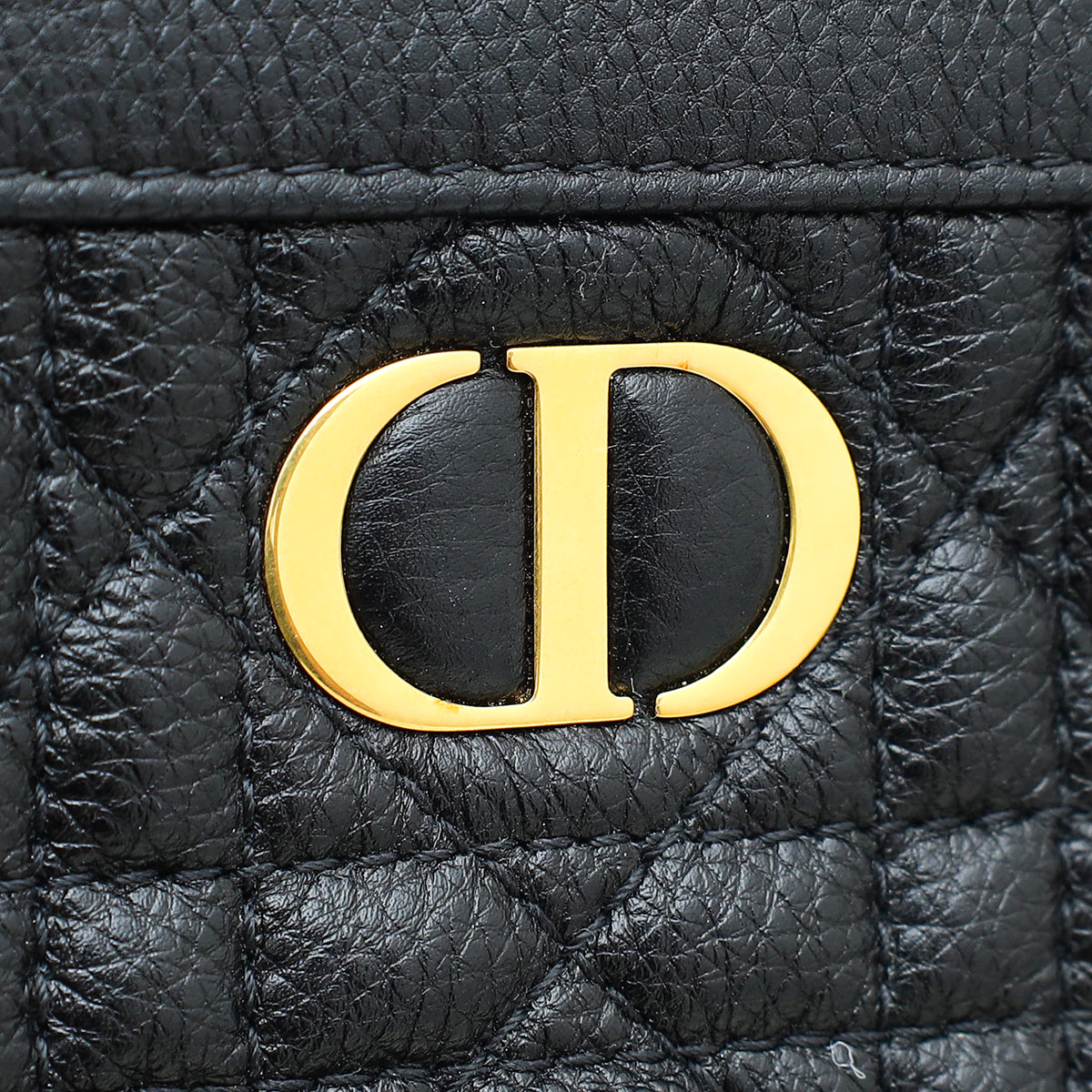 Christian Dior Black Caro Zipped Pouch With Chain