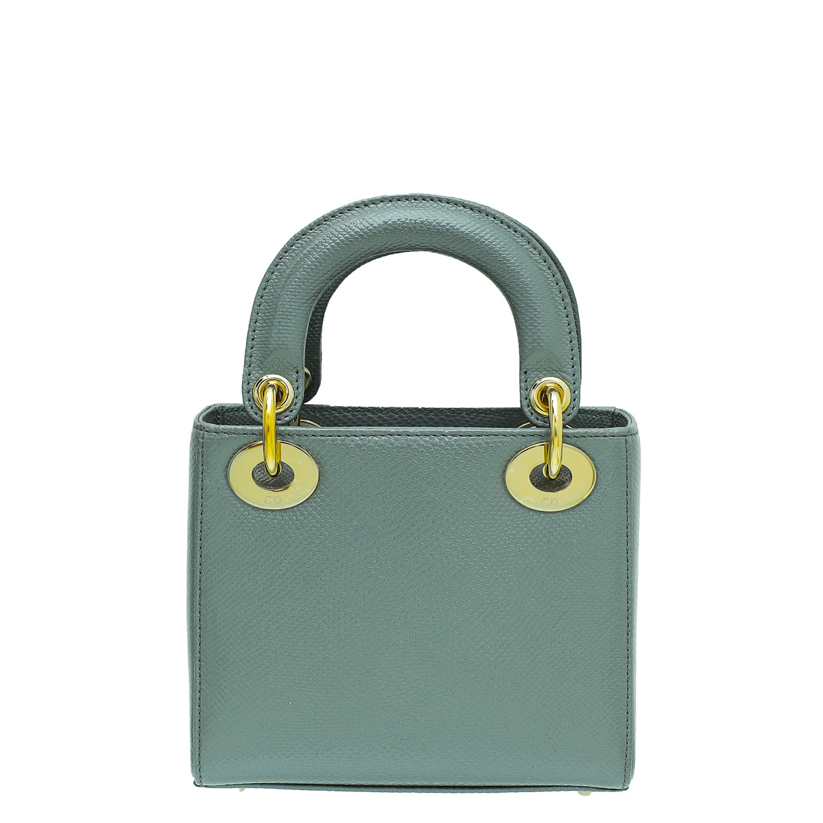 Christian Dior Metallic Grey Karung Chain Mini Lady Dior Bag-Christian Dior-THE CLOSET