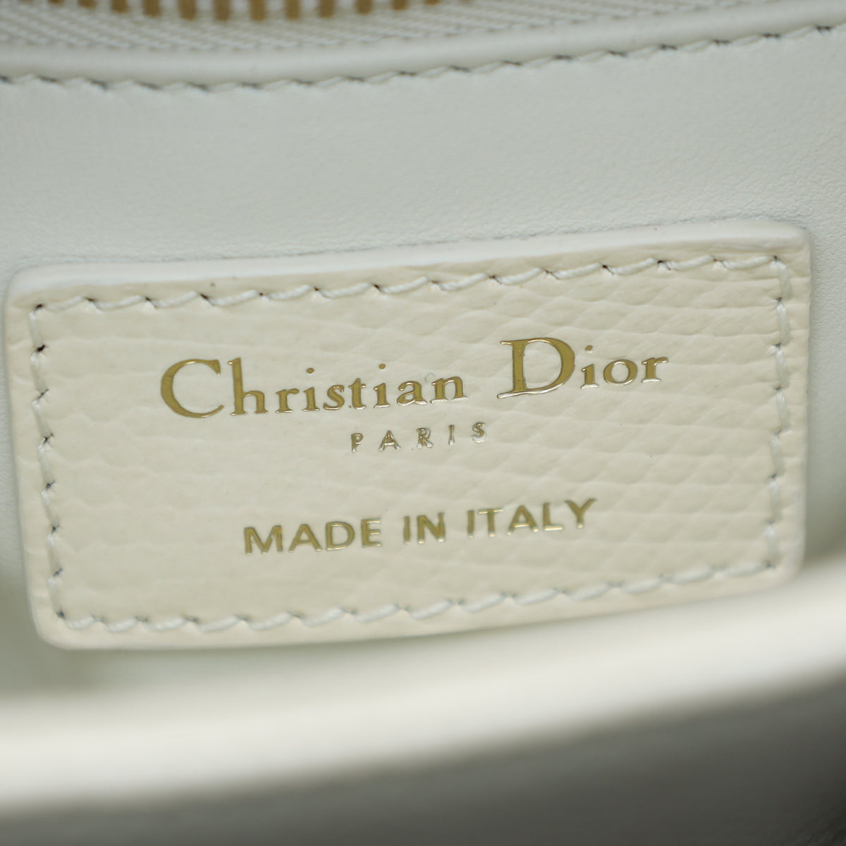 Christian Dior White Lizard Lady Dior Mini Bag