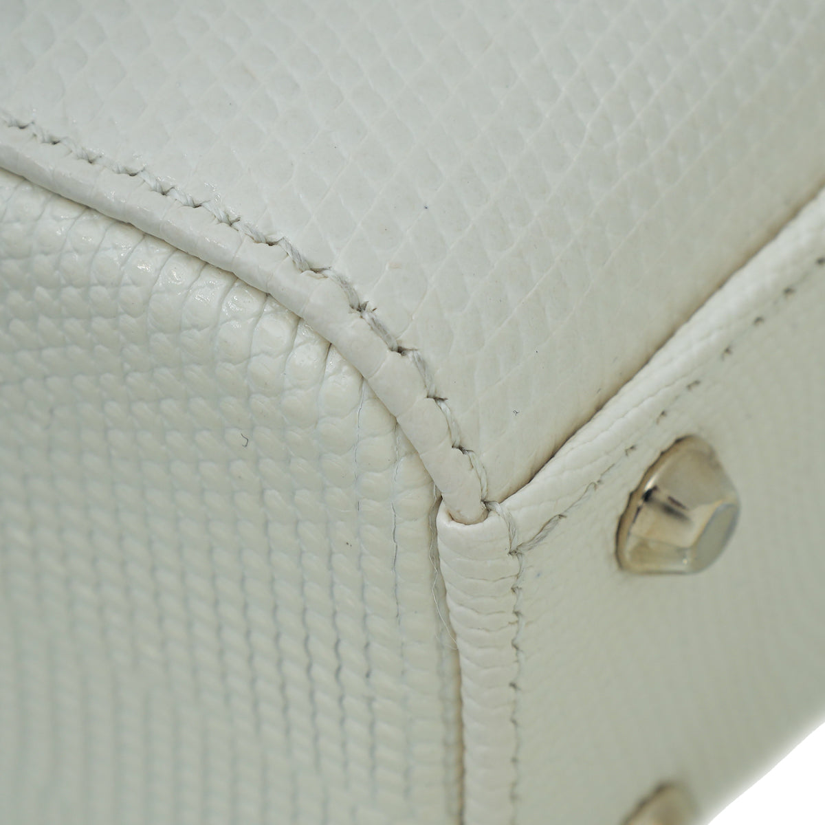 Christian Dior White Lizard Lady Dior Mini Bag