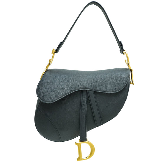 Christian Dior Black Saddle Medium Bag