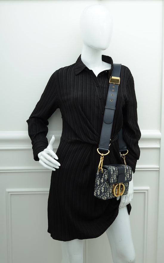 Christian Dior Blue Oblique 30 Montaigne Box Bag