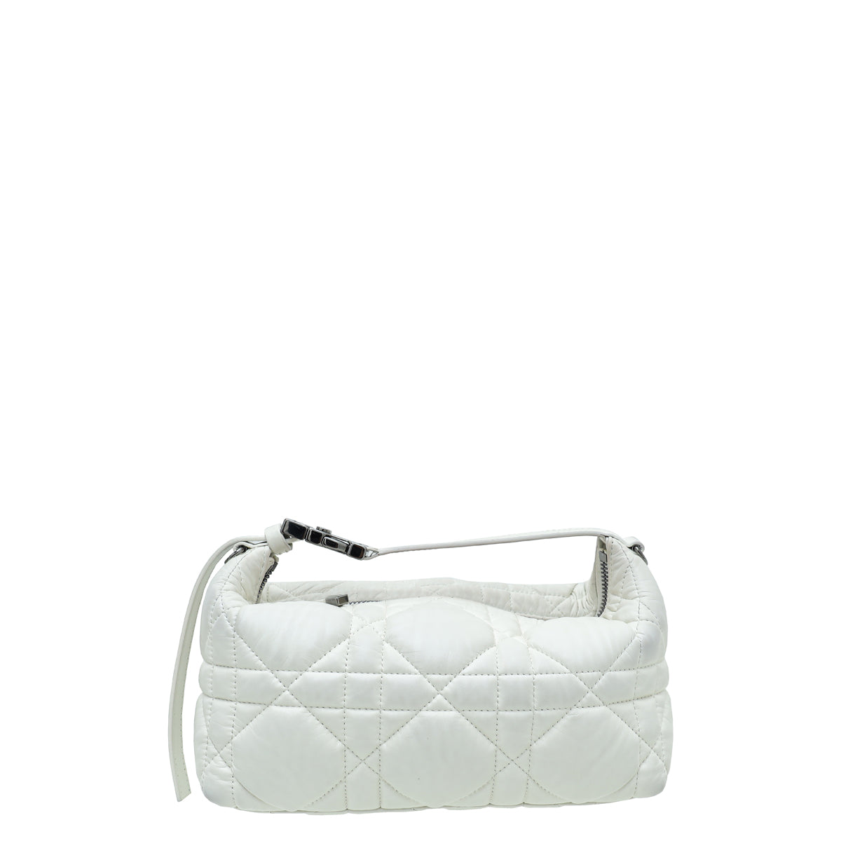 Christian Dior White Travel Macrocannage Nomad Pouch-Christian Dior-THE CLOSET