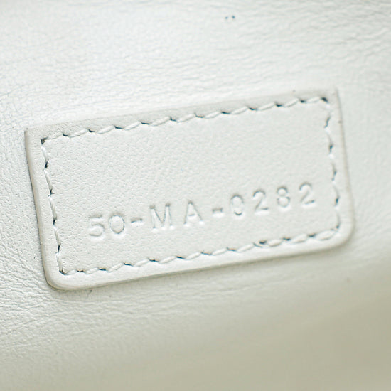 Christian Dior White Travel Macrocannage Nomad Pouch