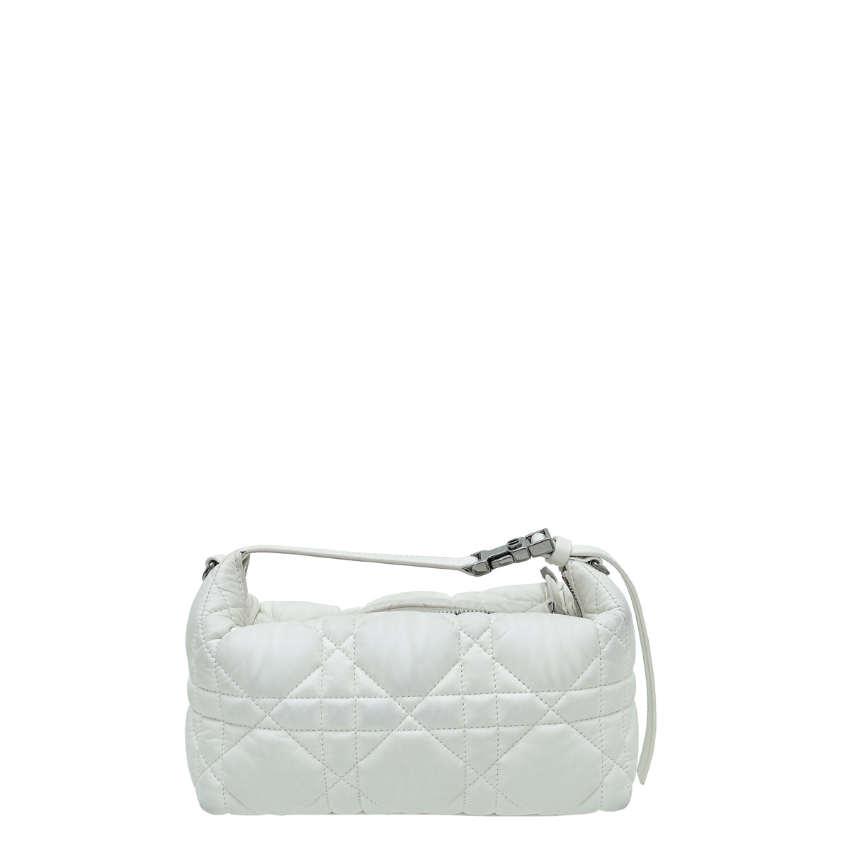 Christian Dior White Travel Macrocannage Nomad Pouch-Christian Dior-THE CLOSET