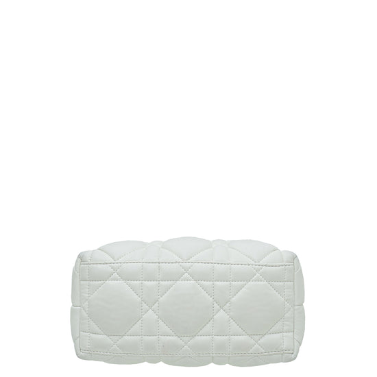 Christian Dior White Travel Macrocannage Nomad Pouch