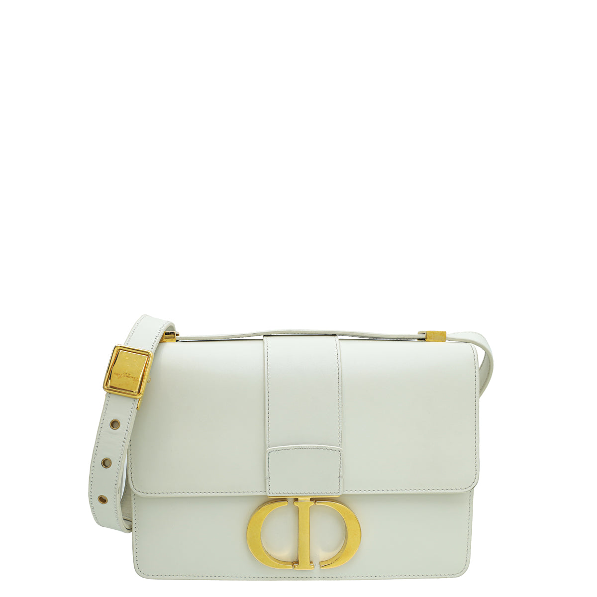 Christian Dior White 30 Montaigne Medium Shoulder Bag