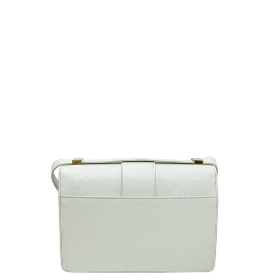 Christian Dior White 30 Montaigne Medium Shoulder Bag