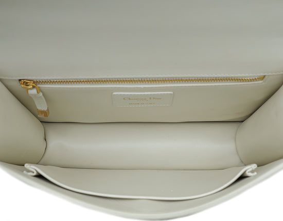 Christian Dior White 30 Montaigne Medium Shoulder Bag