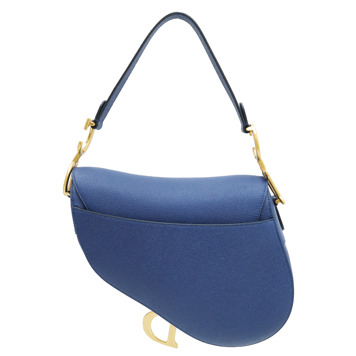 Christian Dior Royal Blue Medium Saddle Bag-Christian Dior-THE CLOSET
