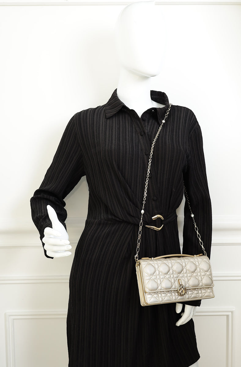 Christian Dior Metallic Light Gold My Dior Mini Bag