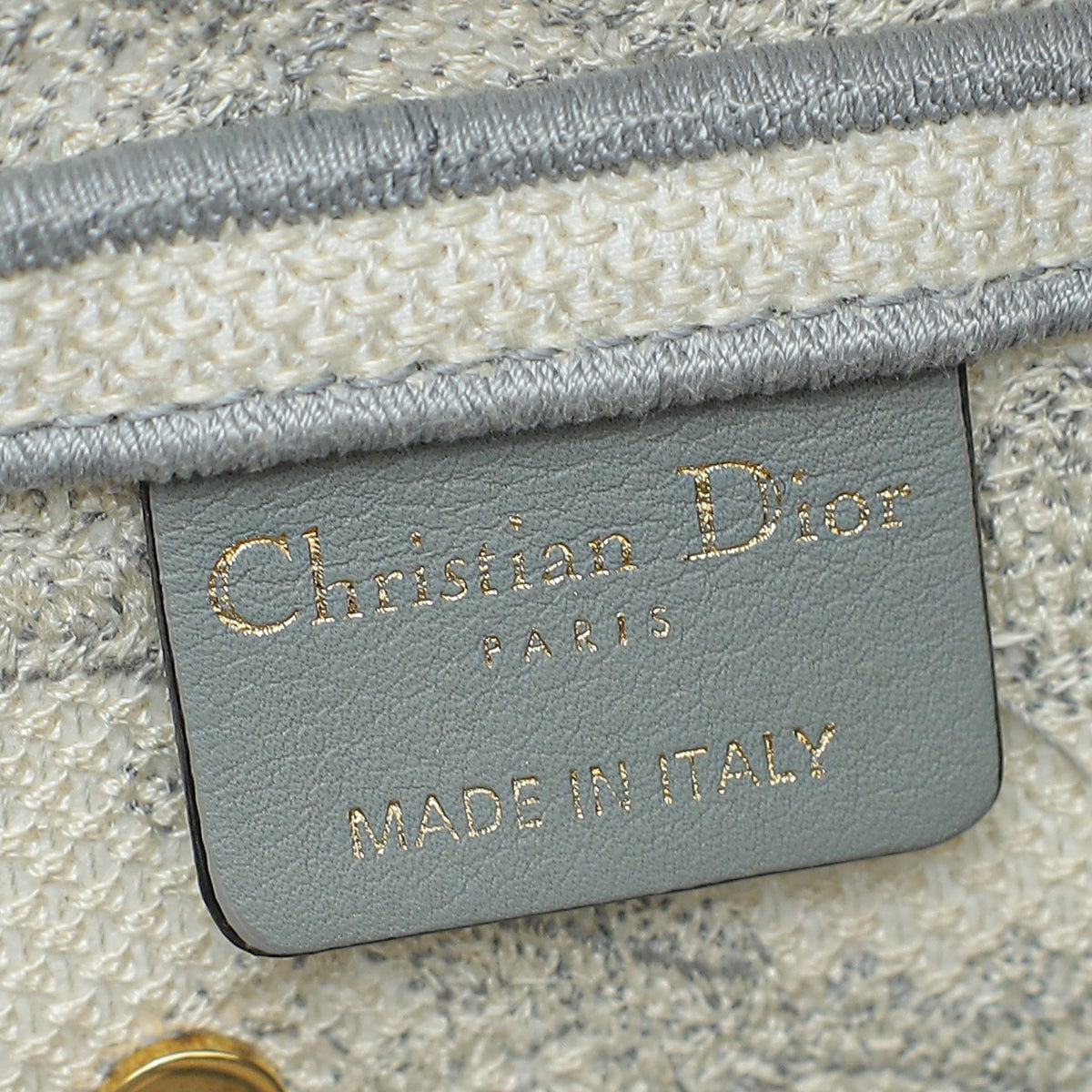 CHRISTIAN DIOR Canvas Embroidered Toile de Jouy Saddle Bag Gray 1206185