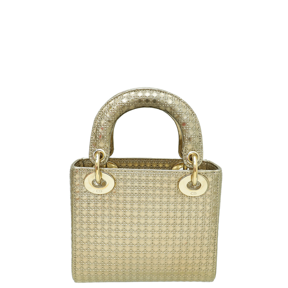 Christian Dior Champaign Lady Dior Micro Cannage Mini Chain Bag-Christian Dior-THE CLOSET
