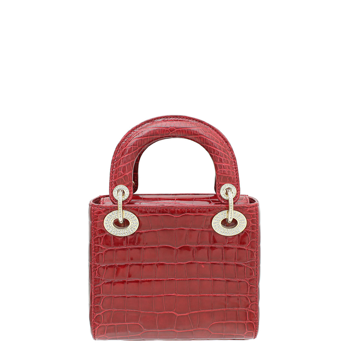 Christian Dior Red Alligator Crystal Lady Dior Mini Bag-Christian Dior-THE CLOSET