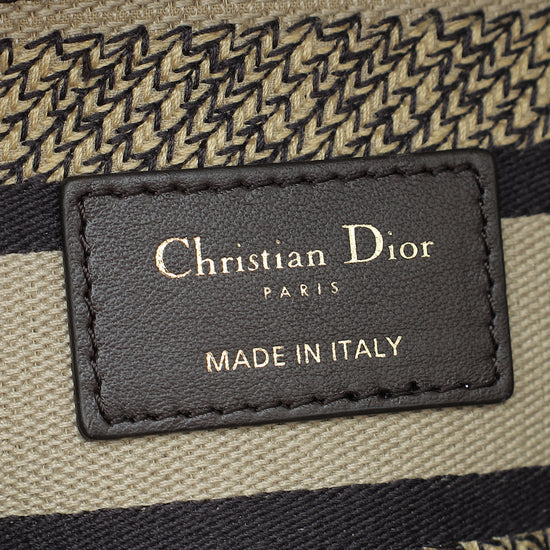 Christian Dior Beige Multicolor Mizza Embroidery Lady D-Lite Medium Bag