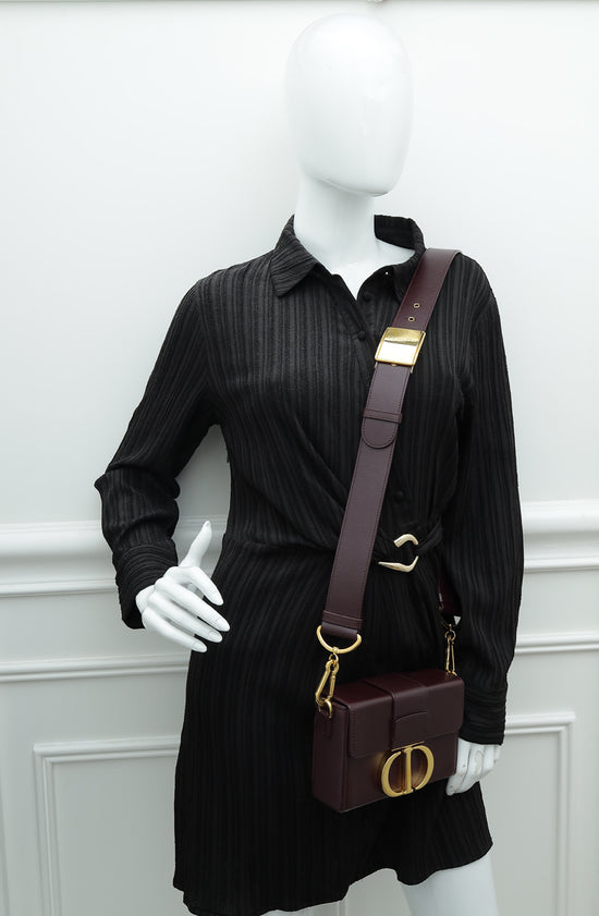 Christian Dior Burgundy 30 Montaigne Box Bag – The Closet
