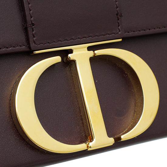 Christian Dior Burgundy 30 Montaigne Box Bag