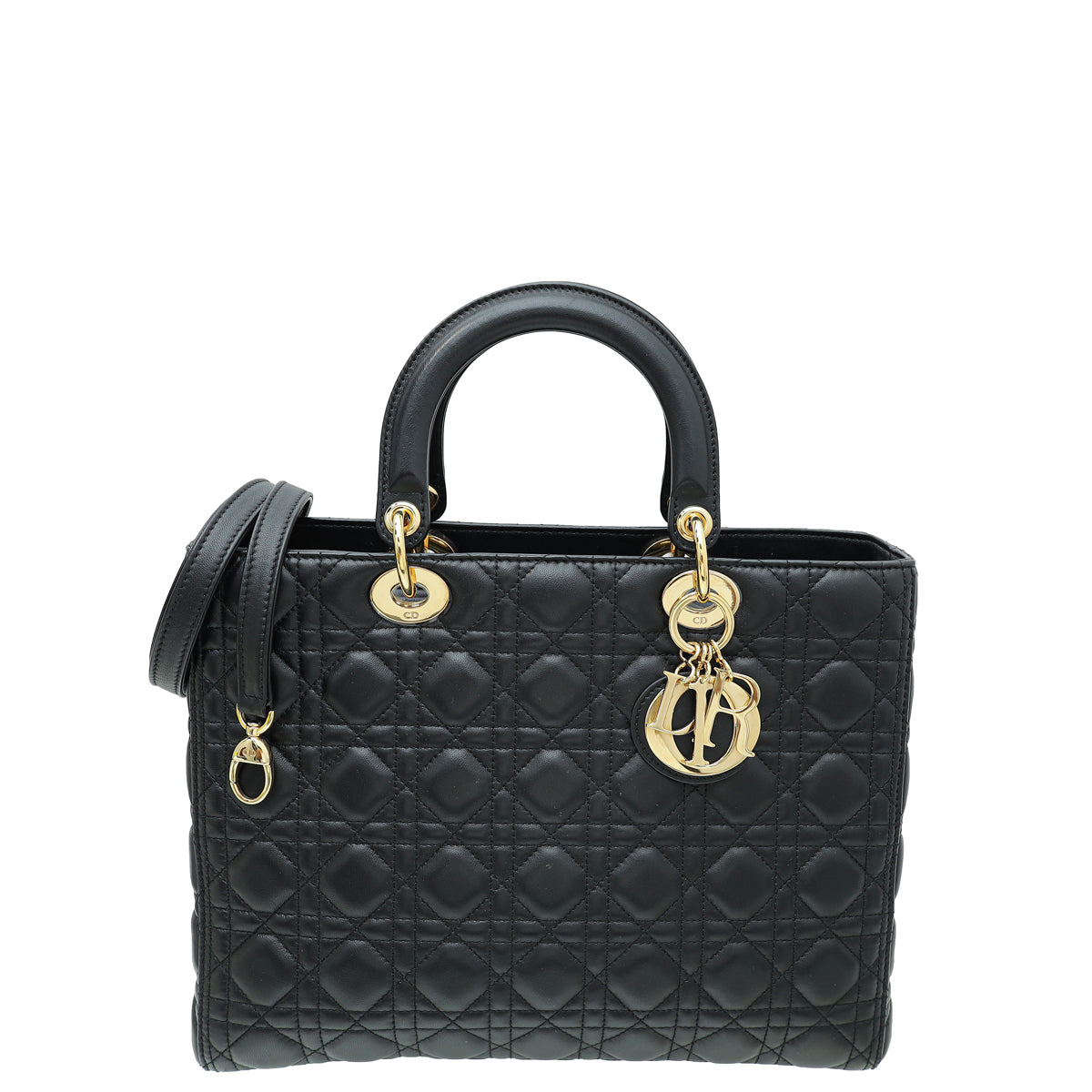 Christian Dior Black Lady Dior Large Bag-Christian Dior-THE CLOSET