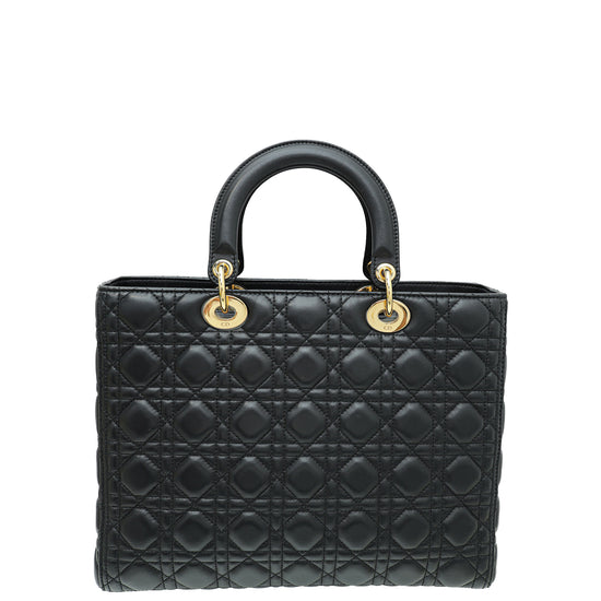 Christian Dior Black Lady Dior Large Bag