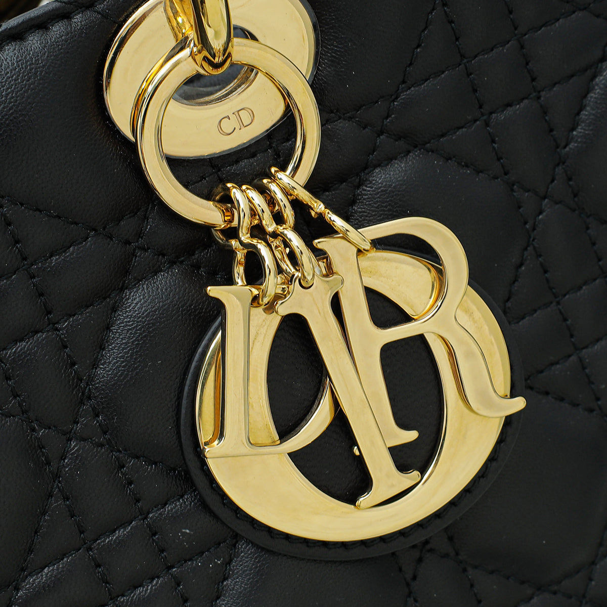 Christian Dior Black Lady Dior Large Bag