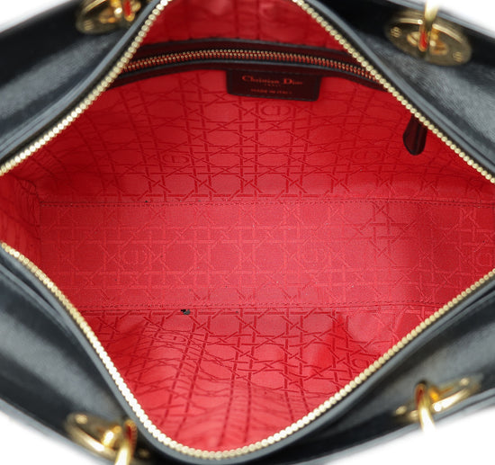 Christian Dior Black Lady Dior Large Bag