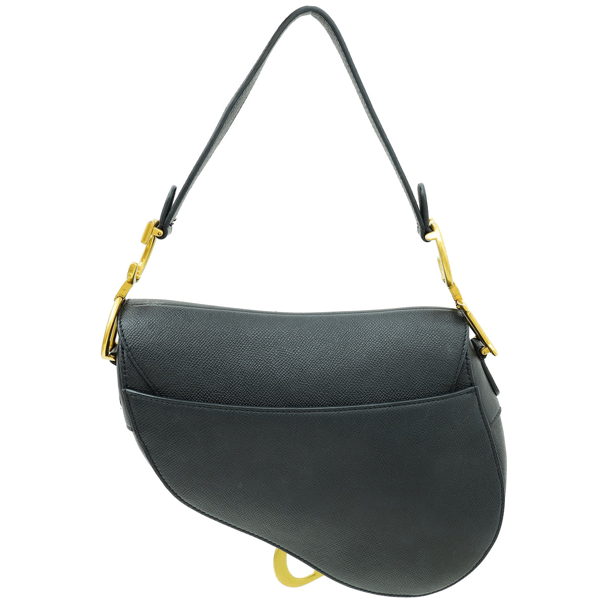 Christian Dior Black Saddle Medium Bag W/ Strap