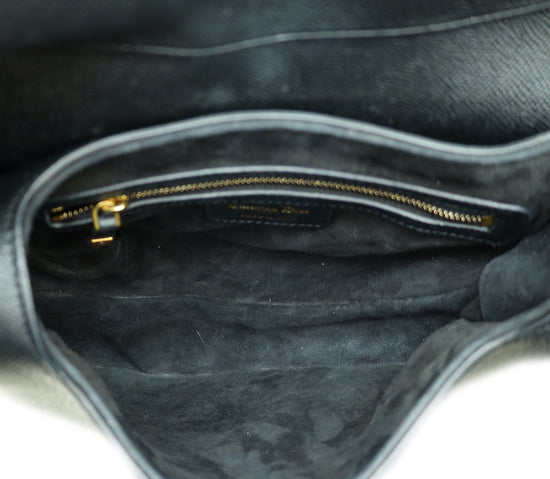 Christian Dior Black Saddle Medium Bag W/ Strap