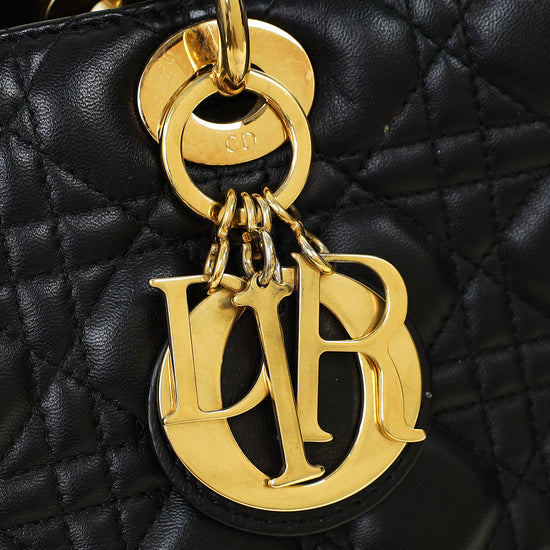 Christian Dior Black Lady Dior Large Bag