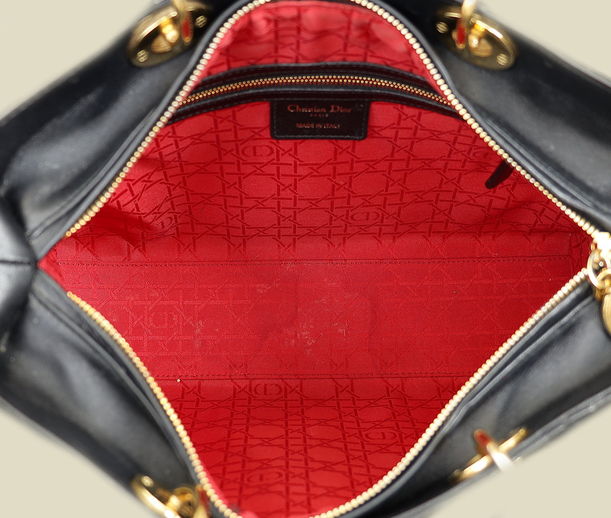 Christian Dior Black Lady Dior Large Bag