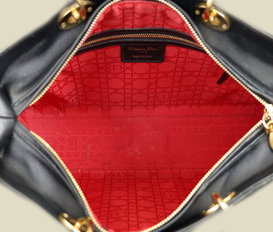 Christian Dior Black Lady Dior Large Bag