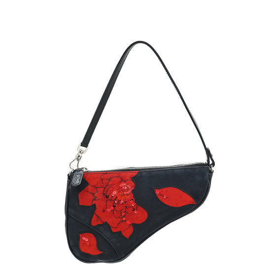 Christian Dior Bicolor Ltd. Ed. Flower Sequins Saddle Bag