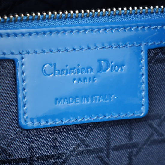 Christian Dior Royal Blue Lady Dior Large Bag